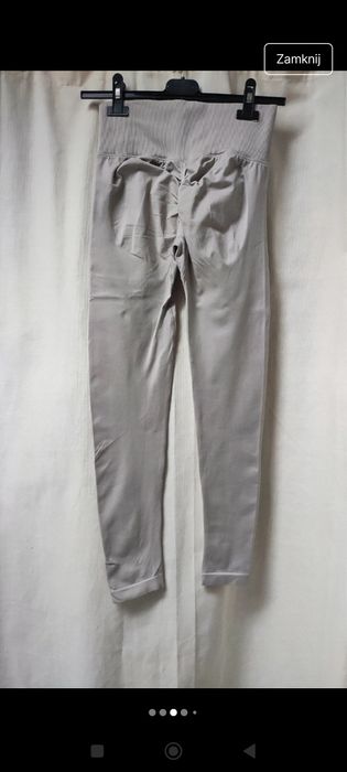 Beżowe Legginsy leginsy na siłownie S M