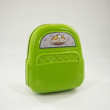 Zielony plecak (walizka) do pielęgnacji piesków 2w1