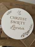 Tablica powitalna na chrzest Leon