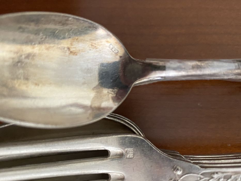 Coleccao de talheres antigos franceses em plaque de prata