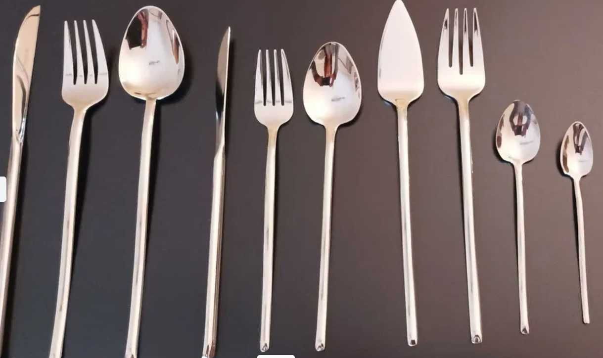 HERDMAR - Elegante faqueiro Stick Prateado com 130 peças NOVO