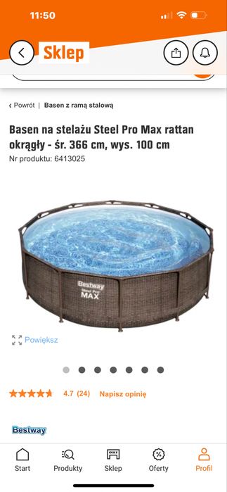 Basen ogrodowy duzy nowy