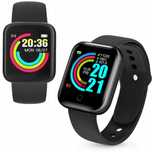 Smartwatch krokomierz tętno alerty Bluetooth Polskie Menu (czarny)