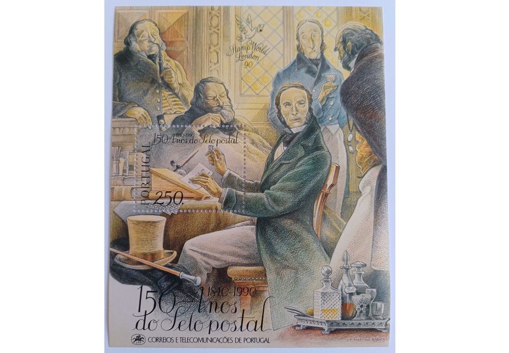 Filatelia Portugal – Bloco 150 anos do Selo Postal, 1990