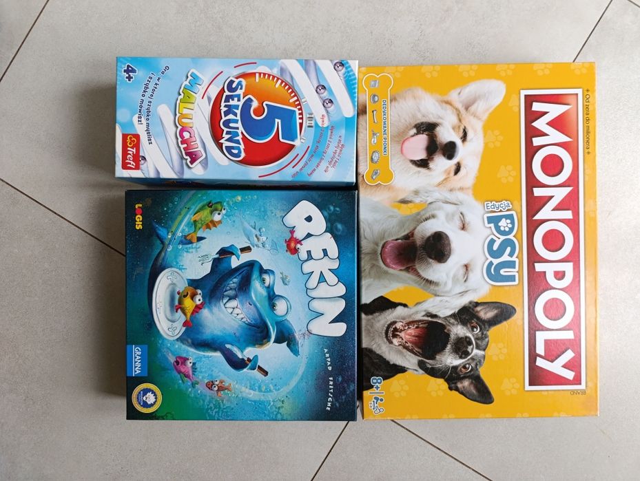 Monopoly psy 5 sekund maluch rekiny gra planszowa