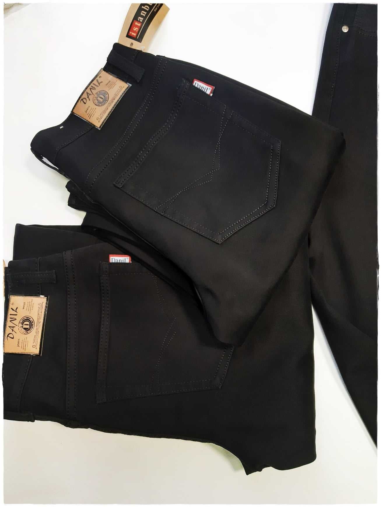 Męskie czarne grubsze spodnie klasyczne. Długie. Rozm 32,33 L36