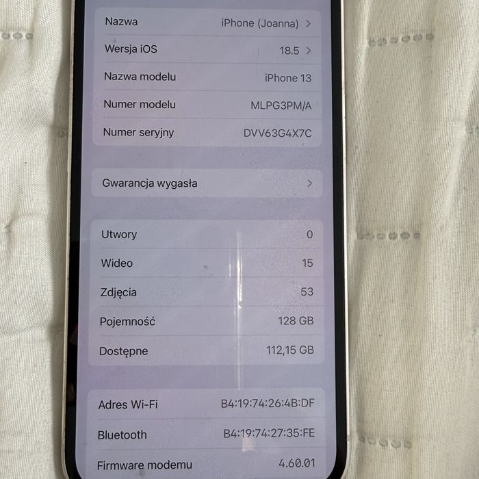 Telefon Iphone 13 biały