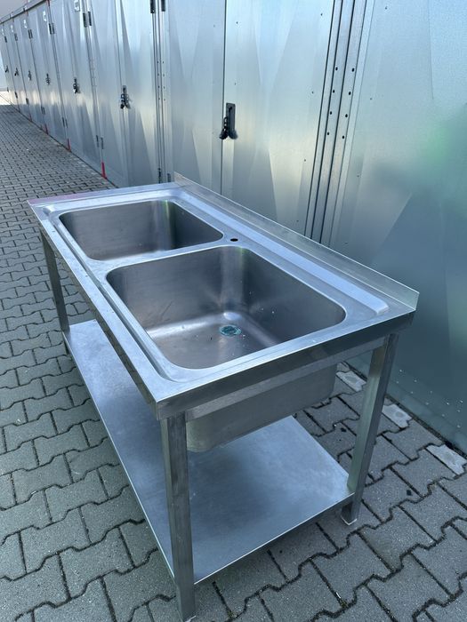 Zlew gastronomiczny dwukomorowy