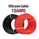 Кабель 12AWG провод в силиконовой изоляции красный/черный