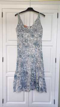 Niebieska midi sukienka na ramiączkach, Bershka, rozmiar L
