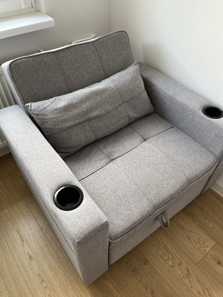 Fotel amerykanka rozkladany Black Red White - idealny, gwarancja