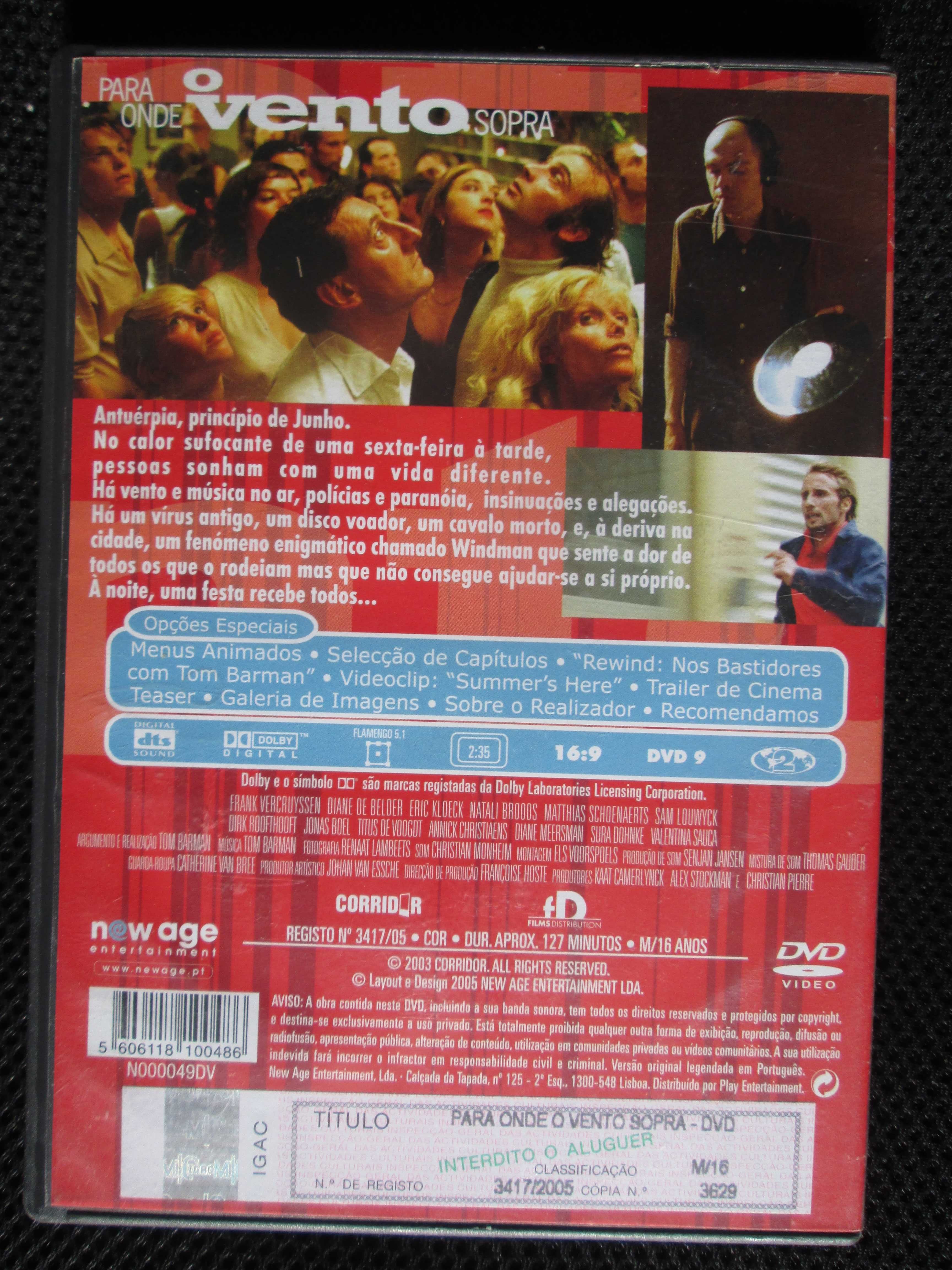 DVD Para Onde o Vento Sopra, Natali Broods, Eric Kloeck, D. De Belder