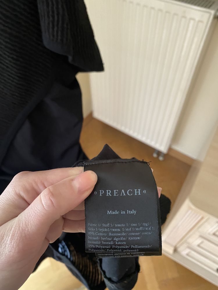 Preach czarna asymetryczna sukienka M 38 bodycon włoska dopasowana ażu