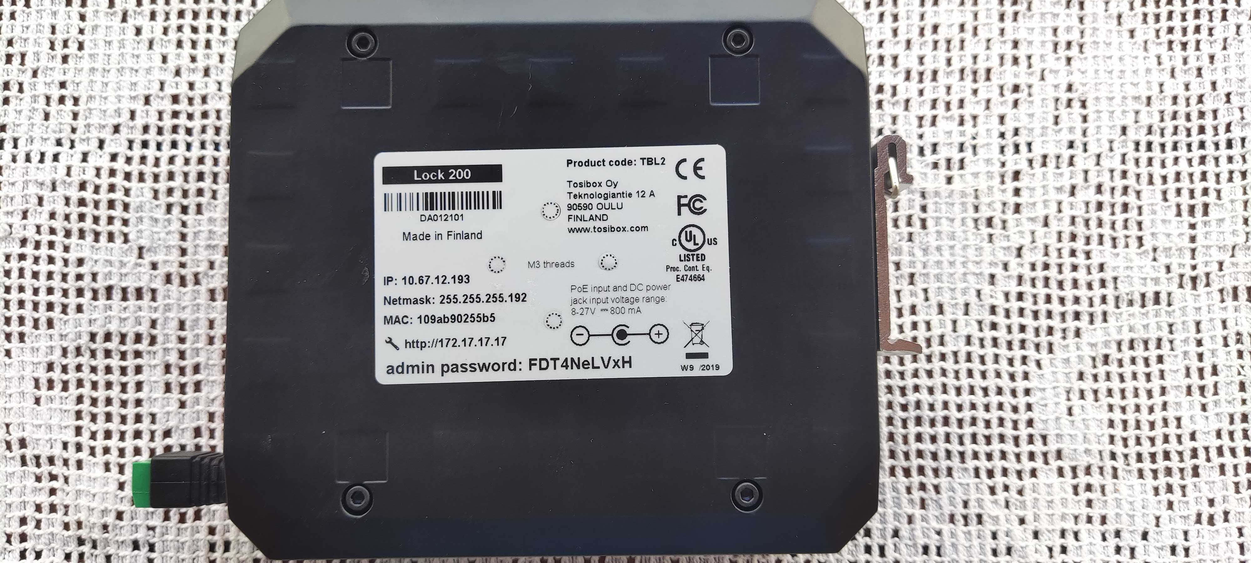 Router Tosibox Lock 200 VPN PLC WAN GSM  3G 4G