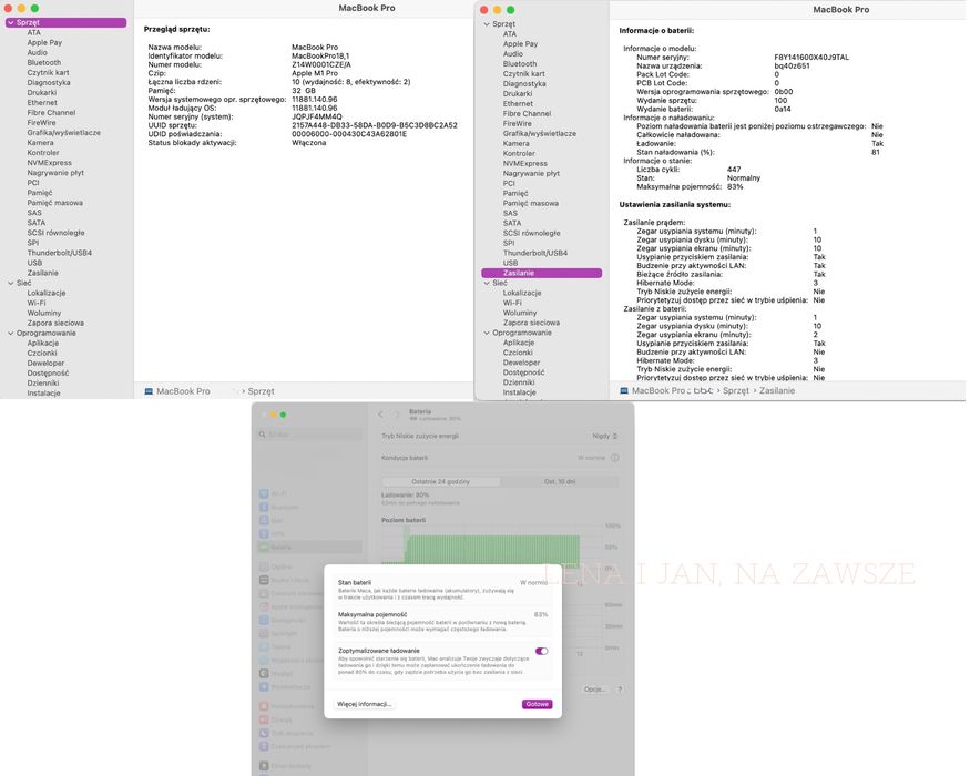 Mac Book Pro M1 32GB RAM 1TB SSD Użytwany - Stan bardzo dobry FV VAT