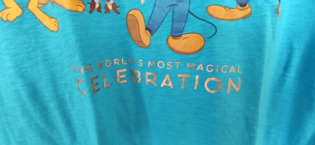 Koszulka Walt Disney World na 50 lecie Disney z bawełny 2yK tur,nieb