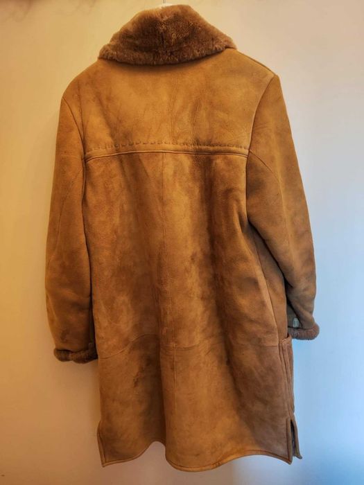 Klasyczny kożuch damski z naturalnej skóry owczej – rozmiar 40/42