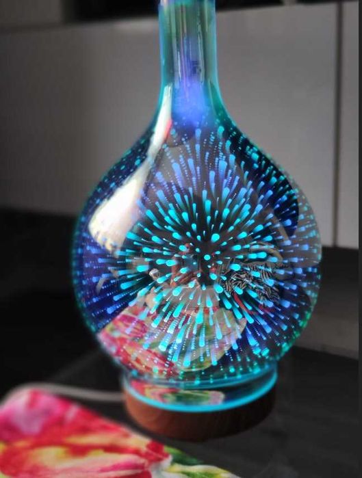 Nawilżacz powietrza lampka nocna dyfuzor zapachowy szklany kolory RGB