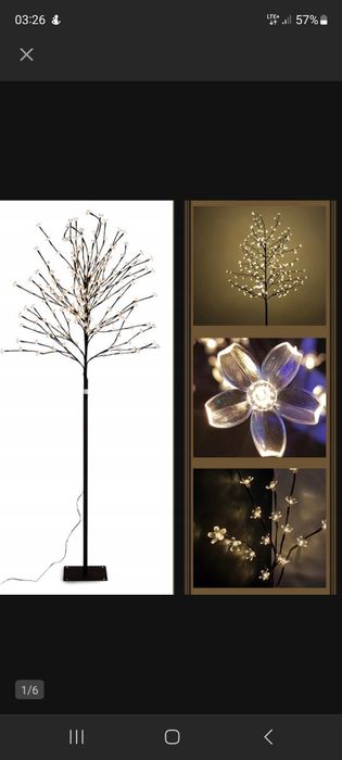 Figura świetlna Adgo Drzewo BIAŁY ZIMNY + FLASH