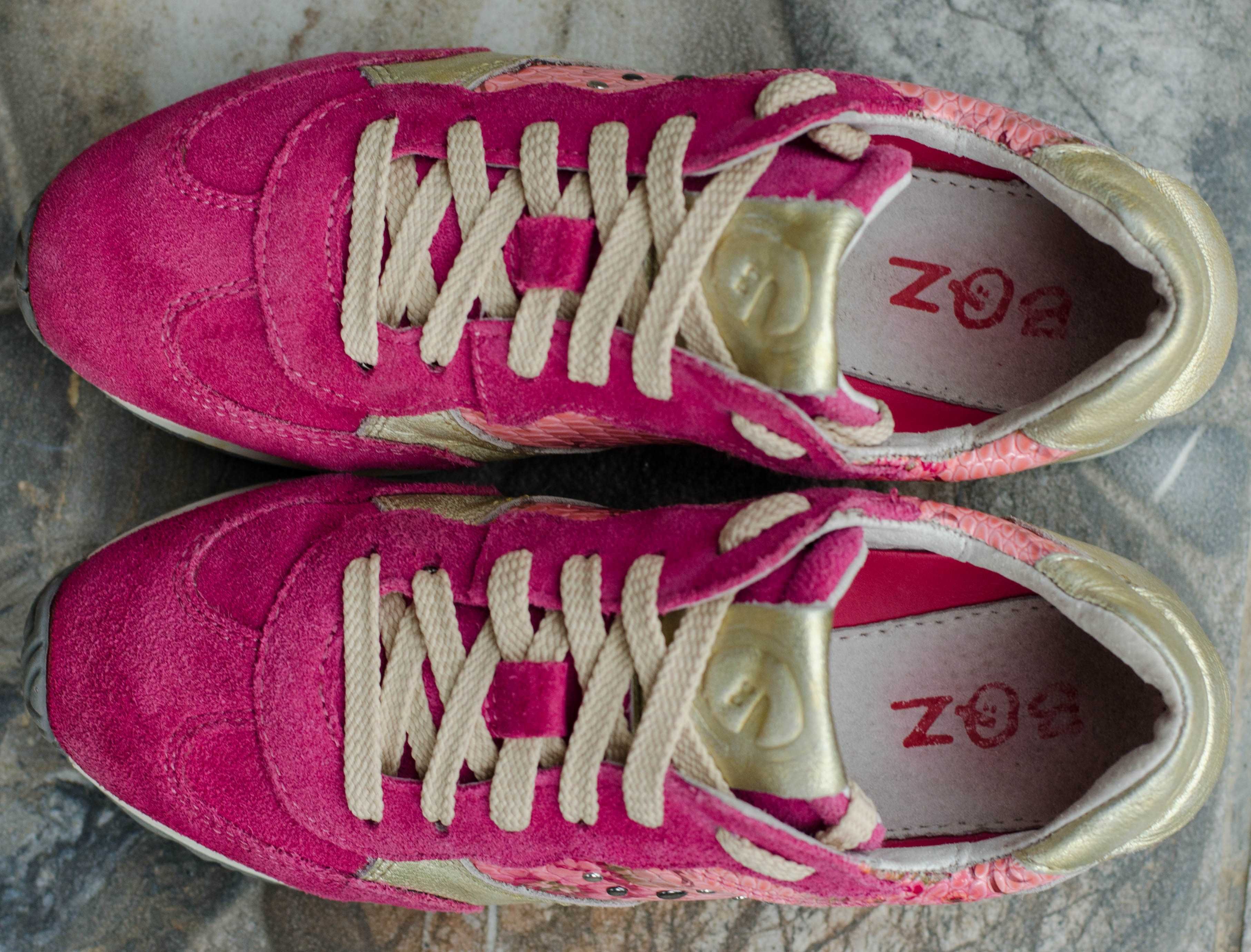 Кожаные кроссовки на девочку Braqeez Голландия 34 р. 21,5 см.