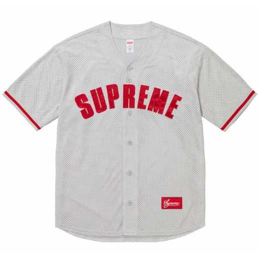 Supreme Ultrasuede Mesh Baseball Jersey XL - Azul e Cinza