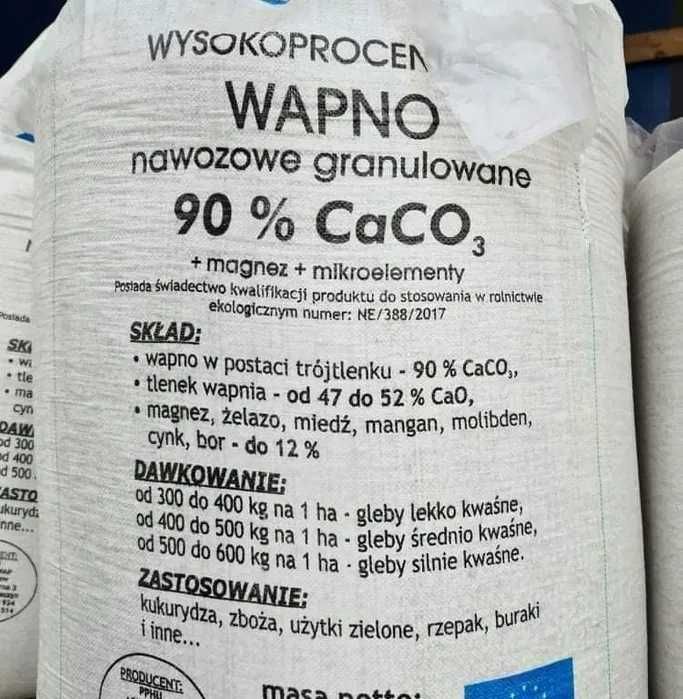 Wapno granulowane, czarna kreda-Producent