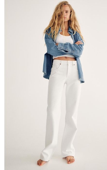 Широкі прямі джинси Zara висока посадка