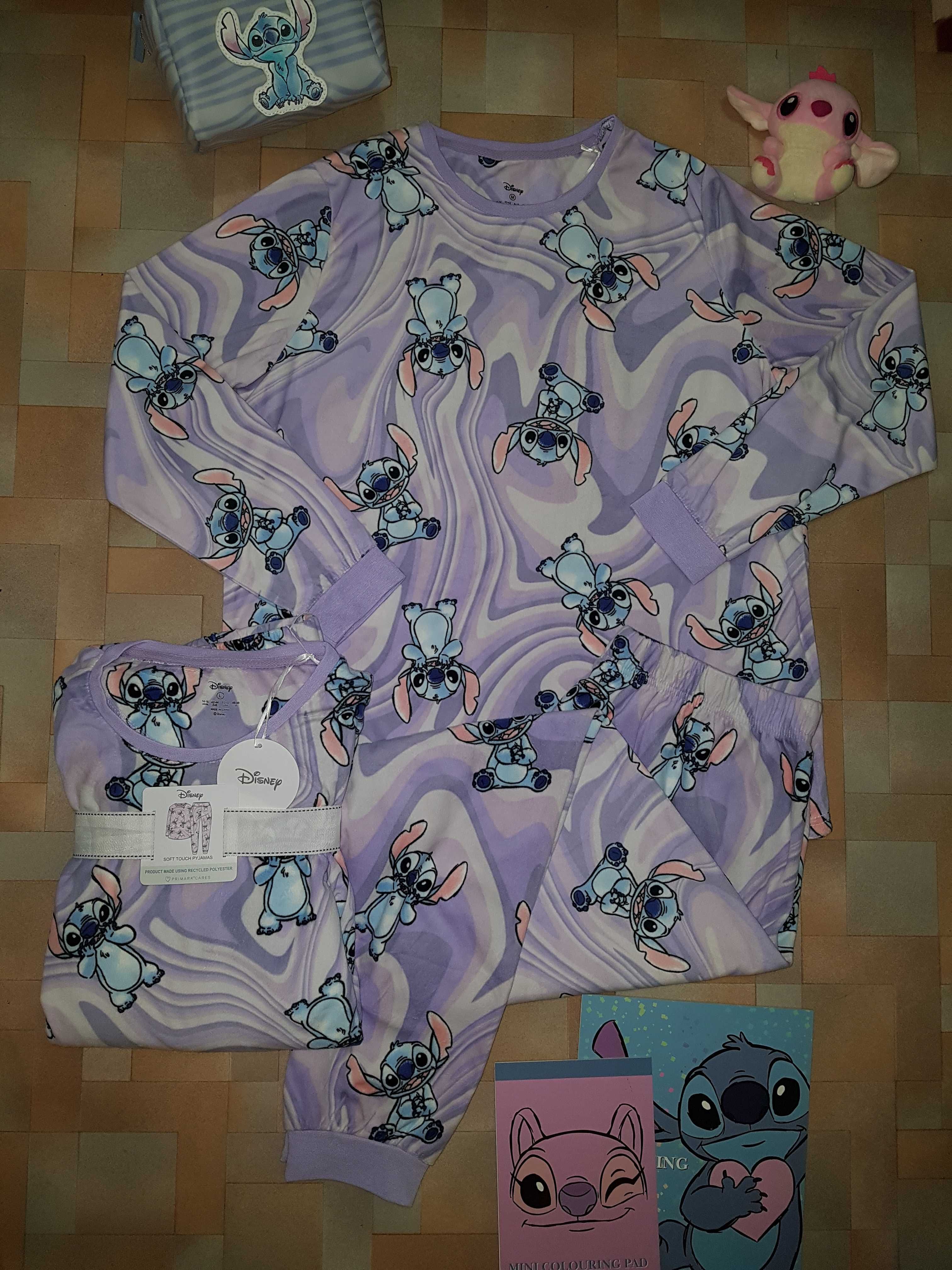 Бомбезный яркий комплект Стич, Stitch пижама велюр Disney