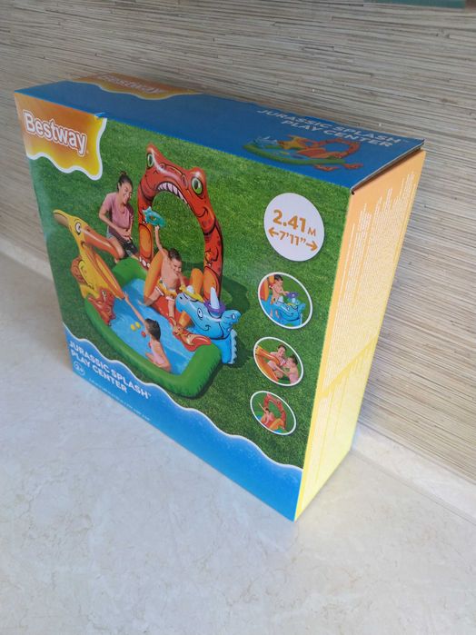 NOWY Basen Dla Dzieci Jurassic Splash Ślizgawka Zraszacz Piłki BESTWAY
