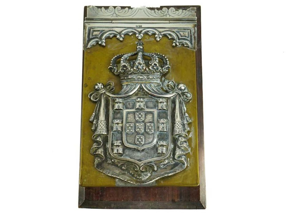 Porta-blocos antigo com Escudo Real Português
