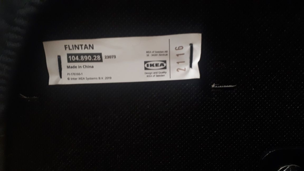 ikea flintan krzesło biurowe szkolne regulowane i odchylane
