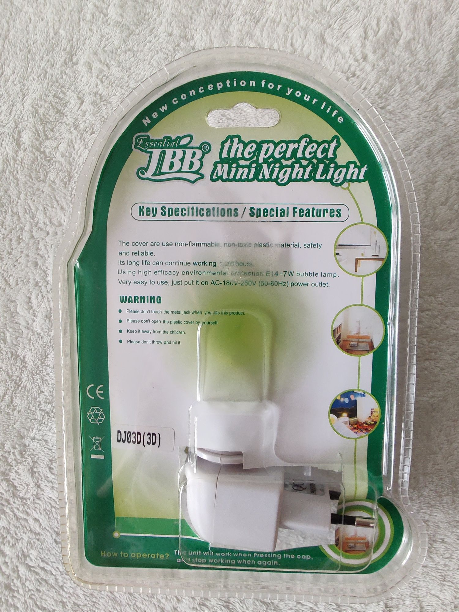 Nowa mini lampka kontaktowa nocna dziecięca do kontaktu Essential JBB