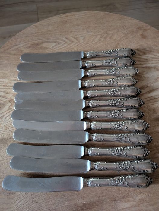 Stare zdobione noże Gerlach 12 sztuk