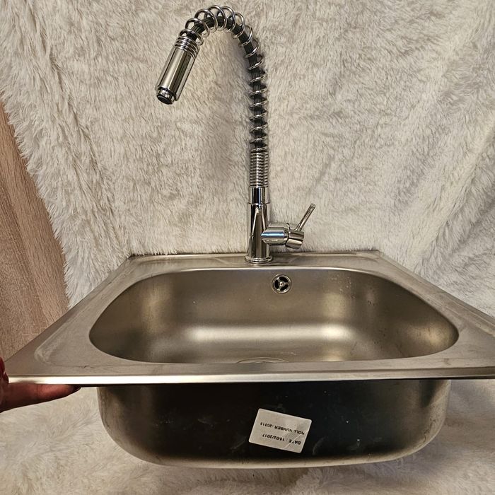 Zlewozmywak z baterią stal nierdzewna