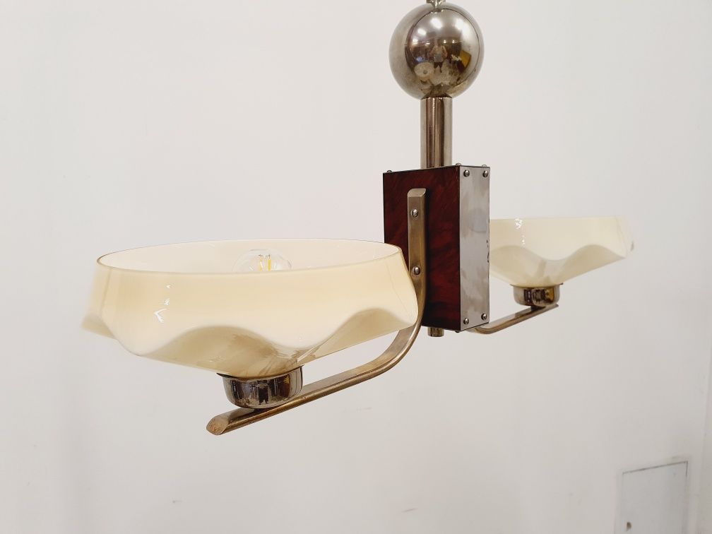 Dwupunktowy Żyrandol Art Deco