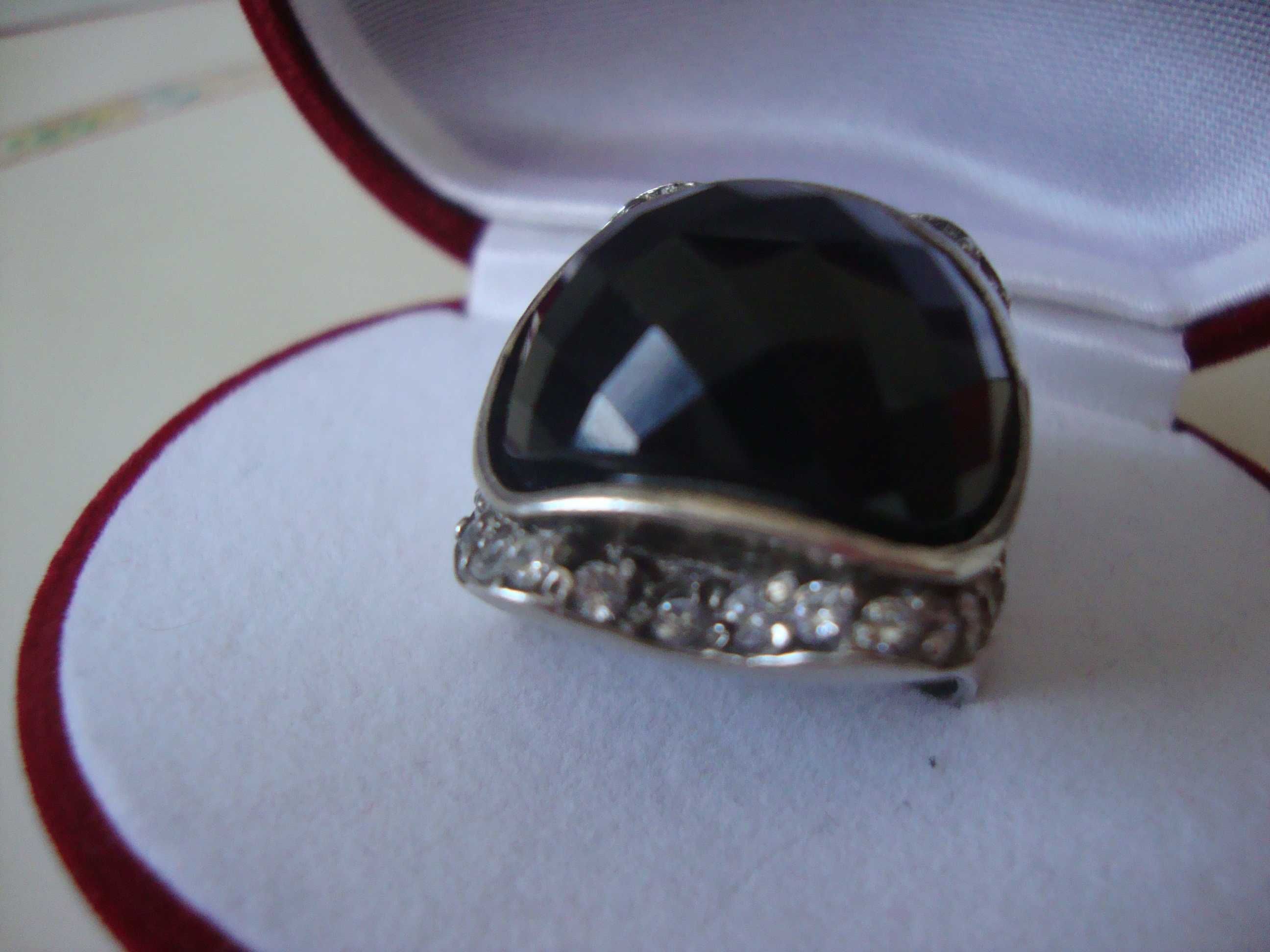 Кольцо-перстень серебро с раухтопазом