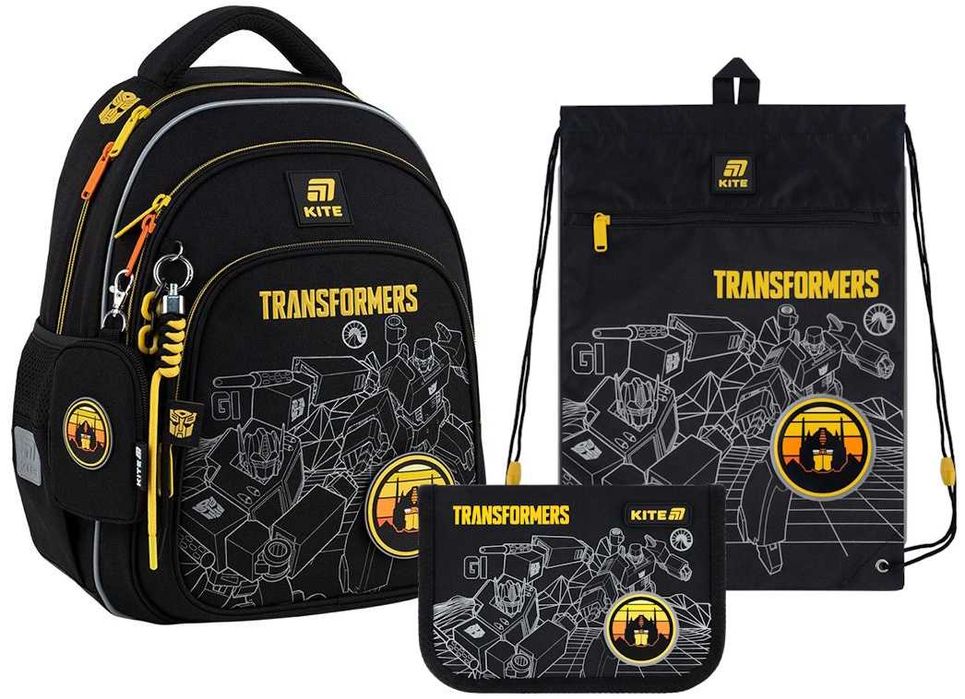 Набір  шкільний Kite Transformers  SET_TF25-763S рюкзак, пенал, сумка