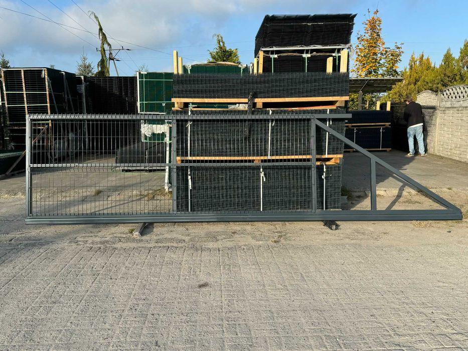 Brama Przesuwna Samonośna Panelowa 4,00 m x 1,50 m Grafit