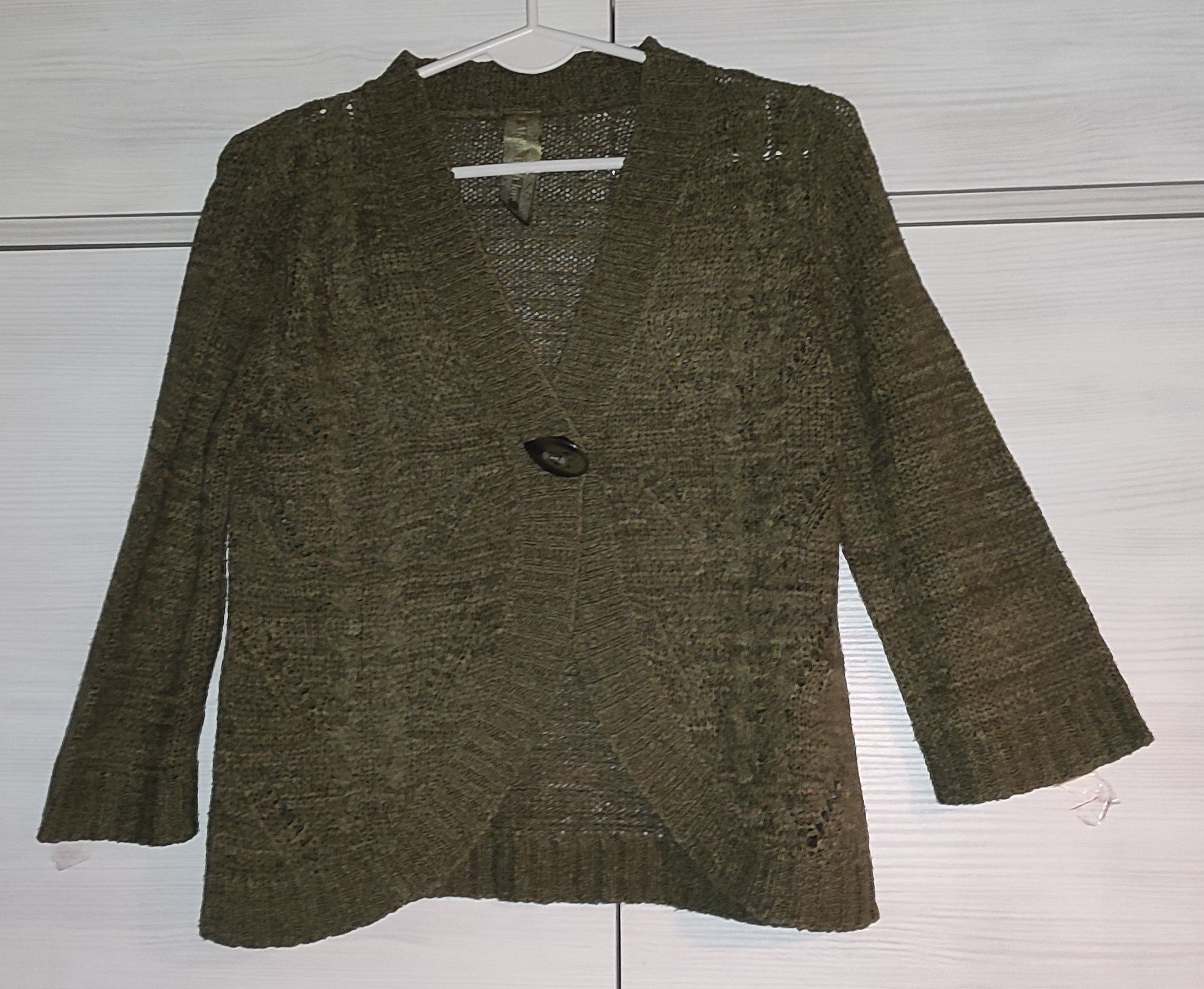 Sweter r. 14-16 / L kardigan narzutka khaki Akryl