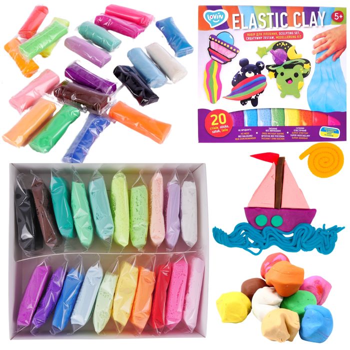 Ciastolina Elastic Clay (20 kolorów). Lovin