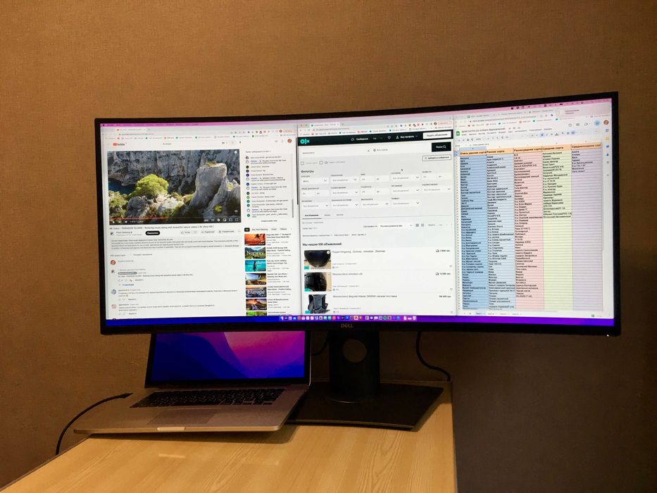 Монитор Dell U3818DW 4K 38’’ 21:9 IPS 3840x1600 60Hz Curved USB Type-C