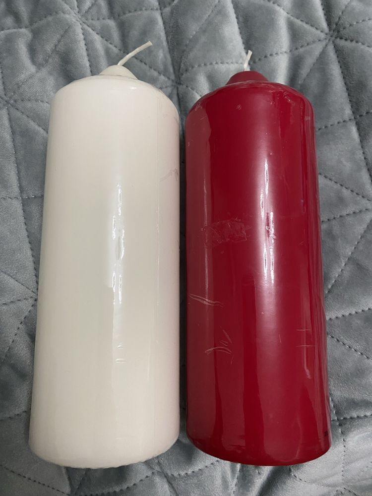 Свічки великі червона і біла