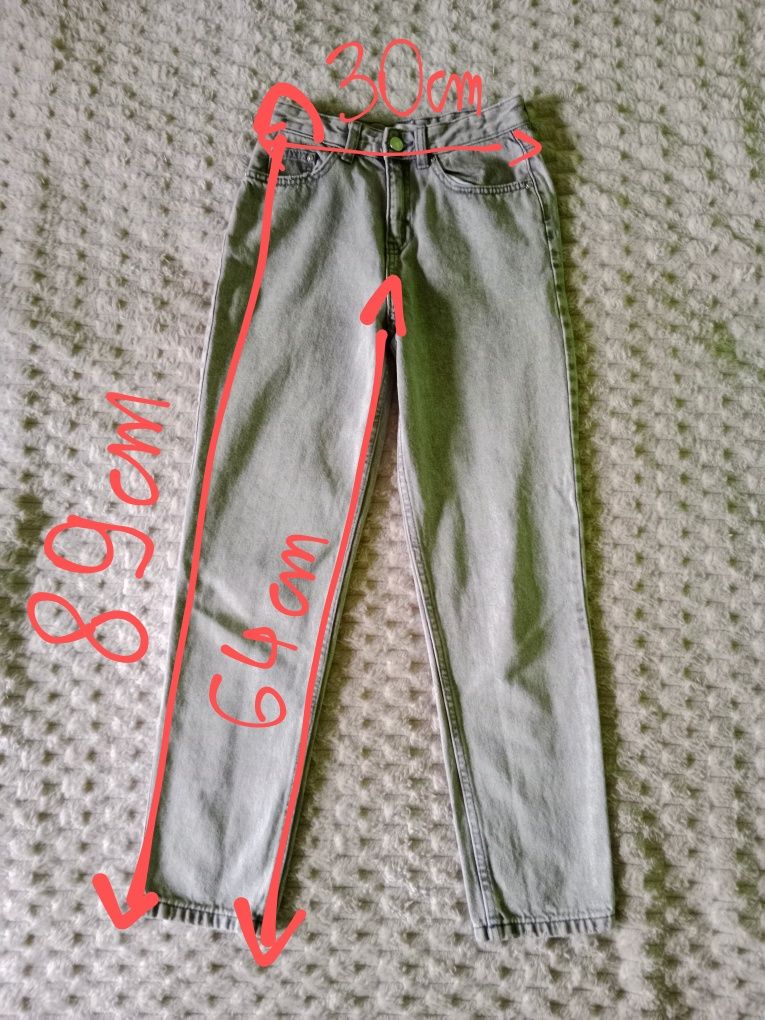 Szare jeansy mom fit