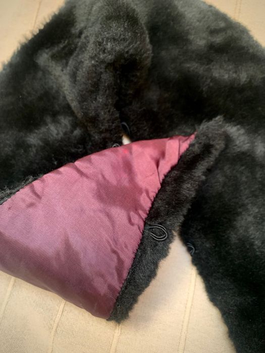 Kołnierz ze sztucznego futra z welurową podszewką