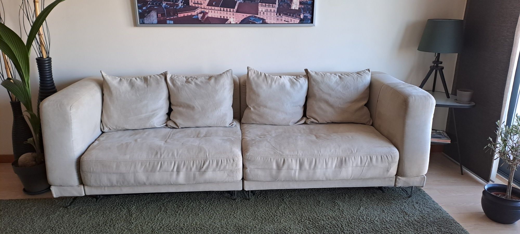 Sofá Cama TYLÖSAND Ikea 3 Lugares, com arrumação e almofadas. Estimado