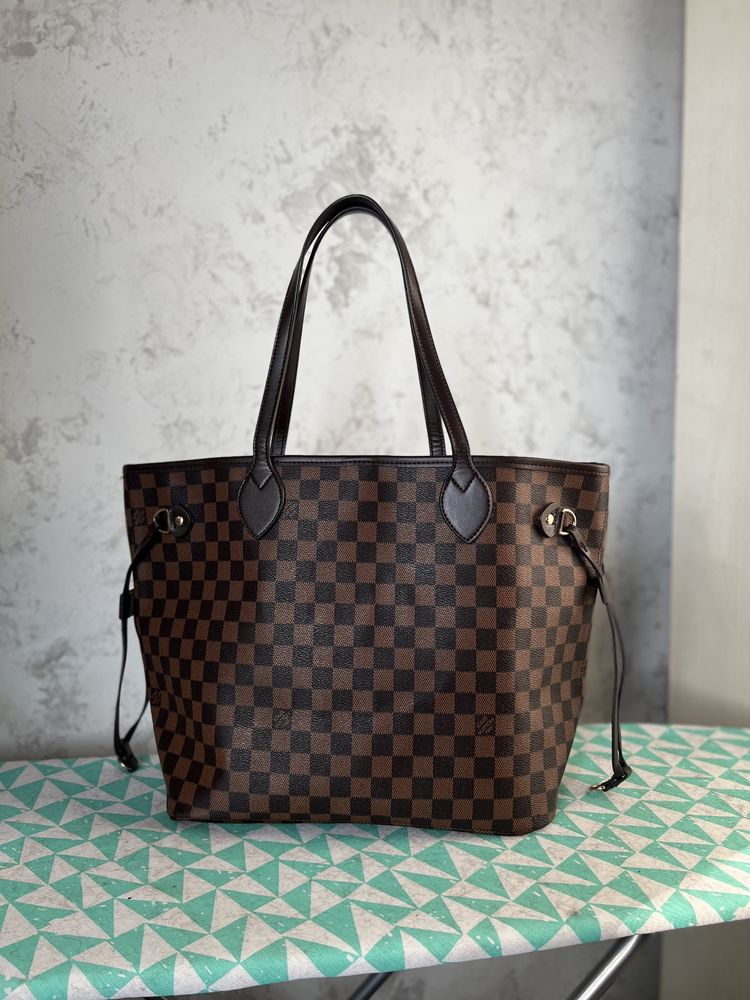 Сумка шоппер кожа и канва Louis Vuitton оригинал новая номерная