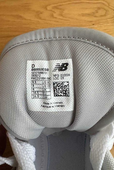 New balance 550 (bb550esb) – жіночі кросівки, нові, розмір 39,5 (uk 6)