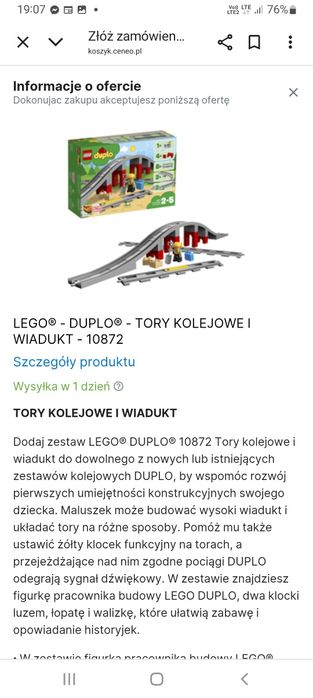 Toru kolejowe wiadukt lego duplo