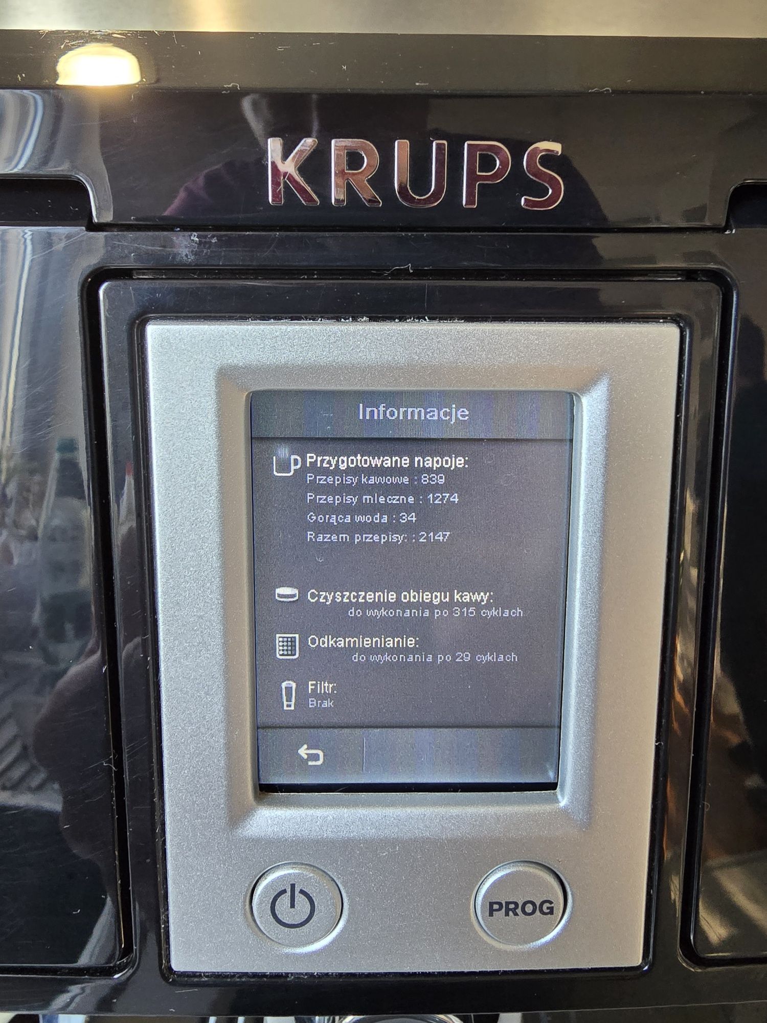 Krups EA88 – ekspres ciśnieniowy, 2018, Francja, mały przebieg, serwis