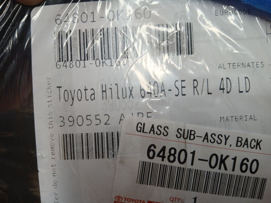 Vidro trazeiro carrinha Hilux